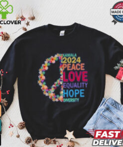 Kamala 2024 peace love quality hope hoodie, sweater, longsleeve, shirt v-neck, t-shirt