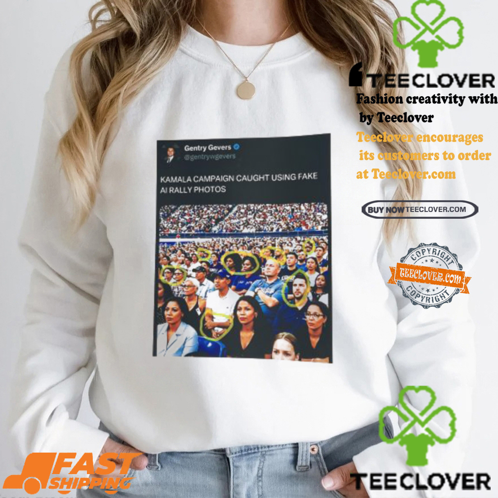 Kamala Campaign Caught Using Fake AI Rally Photos Unisex T Shirt Kamala Campaign Caught Using Fake AI Rally Photos Unisex T Shirt