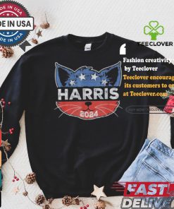 Kamala Harris 2024 Button Cat Face For Cat Lady Kamala Lover T shirt