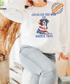 Kamala Harris 2024 Short Sleeve Tee Childless Dog Mom for Harris 2024 Shirt Dog Mom Election Top Patriotic Dog Mom Shirt