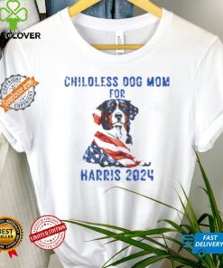 Kamala Harris 2024 Short Sleeve Tee Childless Dog Mom for Harris 2024 Shirt Dog Mom Election Top Patriotic Dog Mom Shirt