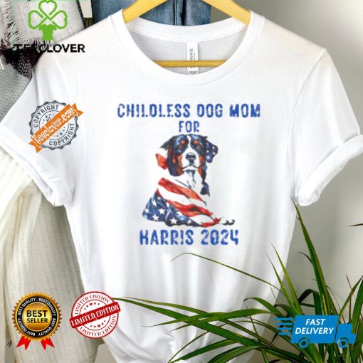 Kamala Harris 2024 Short Sleeve Tee Childless Dog Mom for Harris 2024 Shirt Dog Mom Election Top Patriotic Dog Mom Shirt