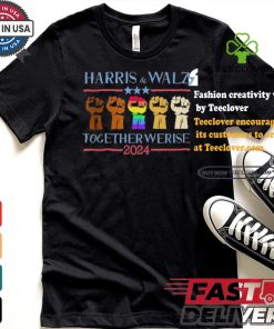 Kamala Harris And Tim Walz Together Werise Election LGBTQ Colorful Strong Arm 2024 T shirt