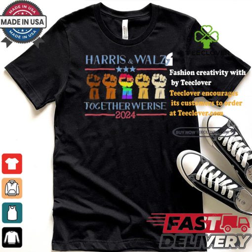 Kamala Harris And Tim Walz Together Werise Election LGBTQ Colorful Strong Arm 2024 T shirt