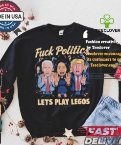 Kamala Harris Joe Biden And Donald Trump Fck Politics Lets Play Legos Maga America Politics Polo Athletic T shirt