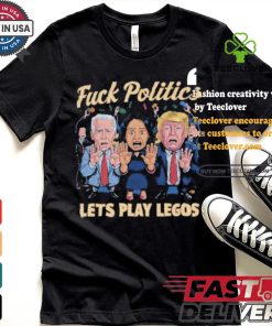 Kamala Harris Joe Biden And Donald Trump Fck Politics Lets Play Legos Maga America Politics Polo Athletic T shirt