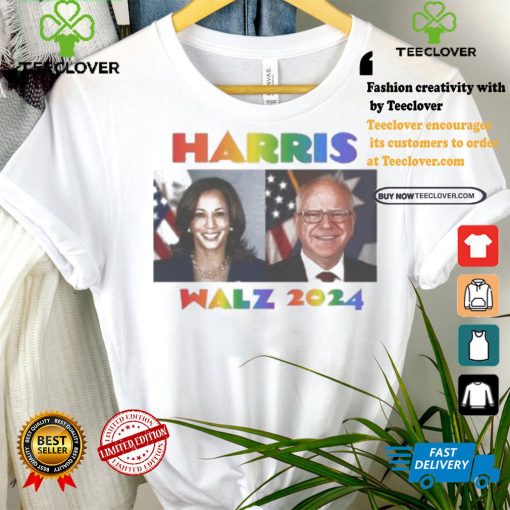 Kamala Harris Walz 2024 Rainbow Gaay Pride America President T shirt