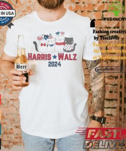 Kamala Tim Patriotic Cats Childless Cat Lady Votes Election 2024 Harris Walz T shirt