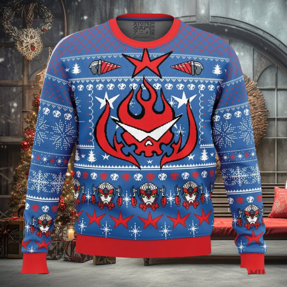 Kamina Tengen Toppa Gurren Lagann Ugly Christmas Sweater Holiday Gift Christmas Sweater Kamina Tengen Toppa Gurren Lagann Ugly Christmas Sweater Holiday Gift Christmas Sweater