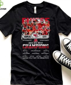 Kansas City Chiefs 2022 AFC West Champions Signatures Players Thank You For The Memories Shirt