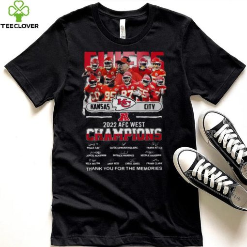 Kansas City Chiefs 2022 AFC West Champions Signatures Players Thank You For The Memories Shirt