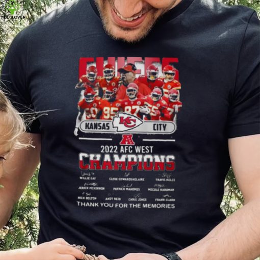 Kansas City Chiefs 2022 AFC West Champions Signatures Players Thank You For The Memories Shirt