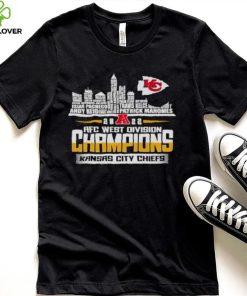 Kansas City Chiefs 2022 AFC west division Champions players name skyline shirt