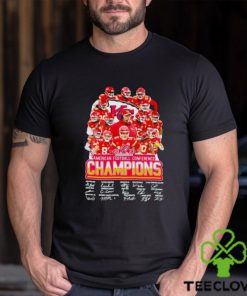 Kansas City Chiefs 2023 AFC Champions signatures shirt 3 Kansas City Chiefs 2023 AFC Champions signatures shirt