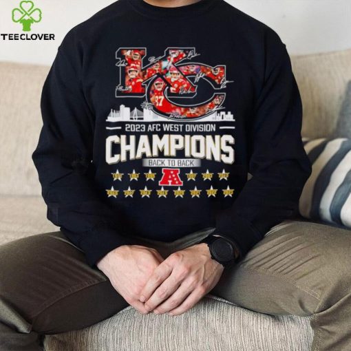 Kansas City Chiefs 2023 AFC West Division Champions back to back signatures hoodie, sweater, longsleeve, shirt v-neck, t-shirt