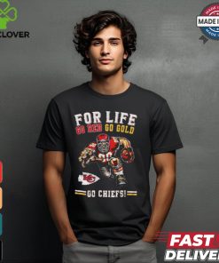 Kansas City Chiefs 2024 For Life Go Red Go Gold Go Chiefs Mascot Shirt