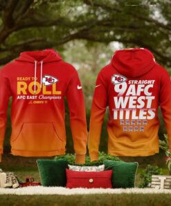 Kansas City Chiefs 2024 Ready To Roll AFC West Champions Hoodie,