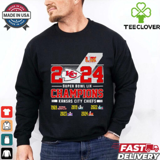 Kansas City Chiefs 2024 Super Bowl LIX Champions 5time shirt