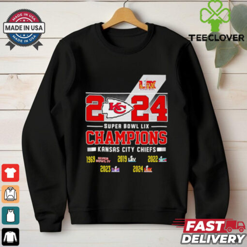Kansas City Chiefs 2024 Super Bowl LIX Champions 5time shirt