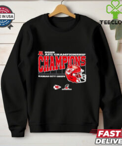 Kansas City Chiefs 2025 AFC Championship Conference Champions helmet shirt