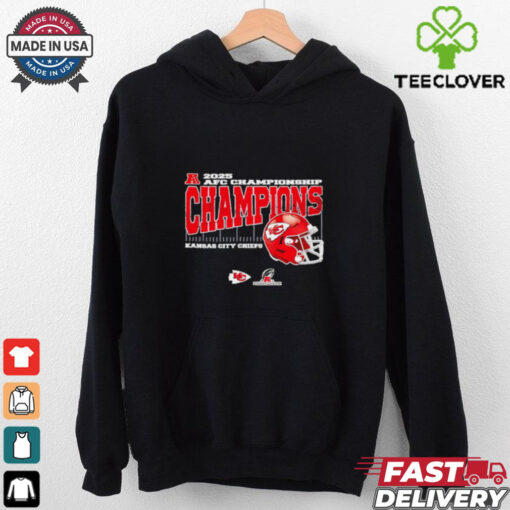 Kansas City Chiefs 2025 AFC Championship Conference Champions helmet shirt
