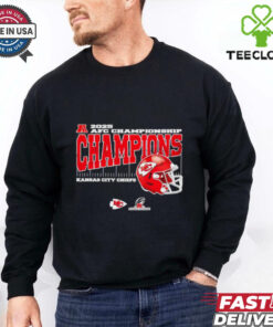 Kansas City Chiefs 2025 AFC Championship Conference Champions helmet shirt