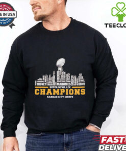 Kansas City Chiefs 2025 Super Bowl LIX champions team players city skyline shirt