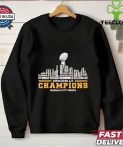 Kansas City Chiefs 2025 Super Bowl LIX champions team players city skyline shirt