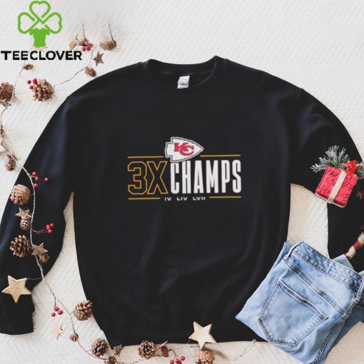 Kansas City Chiefs 3x Champs IV LIV LVII hoodie, sweater, longsleeve, shirt v-neck, t-shirt