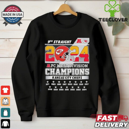 Kansas City Chiefs 9th straight AFC West Division Champions 2024 shirt