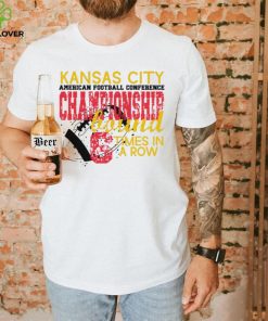 Kansas City Chiefs American Football Conference Championship Bound times in a row 2024 t shirt