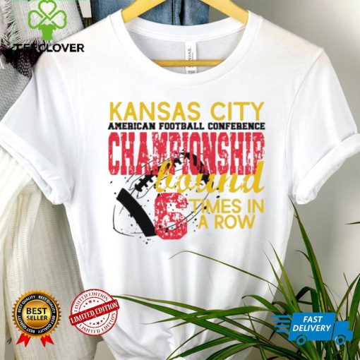 Kansas City Chiefs American Football Conference Championship Bound times in a row 2024 t shirt