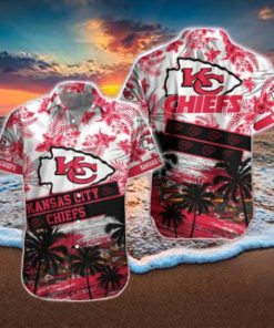 Kansas City Chiefs And Beach Short Casual Full Printing Hawaiian Shirt