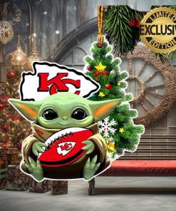Kansas City Chiefs Baby Yoda NFL Christmas Tree Decorations Ornament