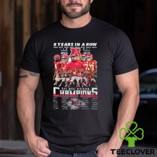 Kansas City Chiefs Back To Back AFC West Division Champions 2023 Chiefs Kingdom Signatures shirt