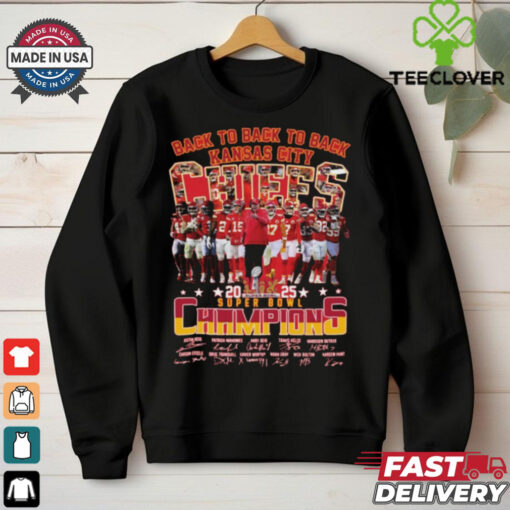 Kansas City Chiefs Back To Back To Back 2025 Super Bowl Champions T Shirt