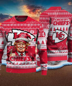 Kansas City Chiefs Christmas Donald Trump Knitted Sweater