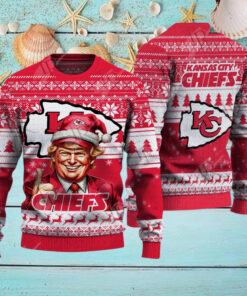 Kansas City Chiefs Christmas Donald Trump Knitted Sweater