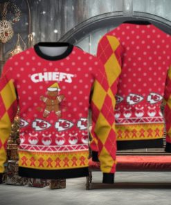 Kansas City Chiefs Christmas Gingerbread Man Knitted Ugly Christmas Sweater AOP Gift For Men And Women