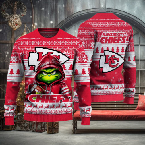 Kansas City Chiefs Christmas Grinch Knitted Sweater