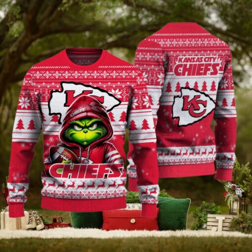 Kansas City Chiefs Christmas Grinch Knitted Sweater