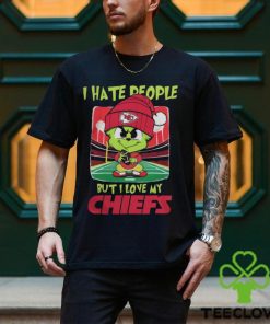 Kansas City Chiefs Christmas Merch Santa Grinch Chibi I Hate People But I Love My Kansas City Chiefs Christmas Shirt