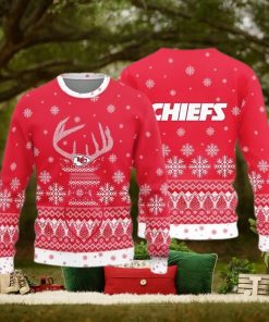 Kansas City Chiefs Christmas Reindeer Ugly Christmas Sweater Mistletoe AOP Gift For Fans