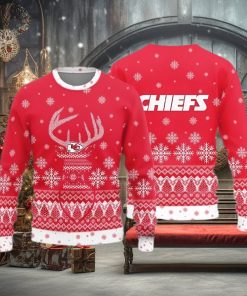 Kansas City Chiefs Christmas Reindeer Ugly Christmas Sweater Mistletoe AOP Gift For Fans