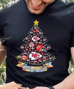 Kansas City Chiefs Christmas Tree Merry And Bright Shirt