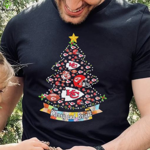 Kansas City Chiefs Christmas Tree Merry And Bright Shirt