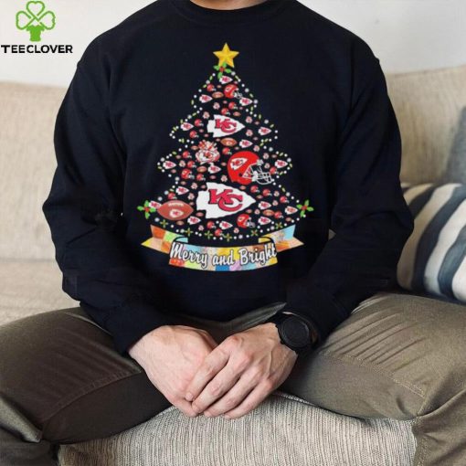 Kansas City Chiefs Christmas Tree Merry And Bright Shirt