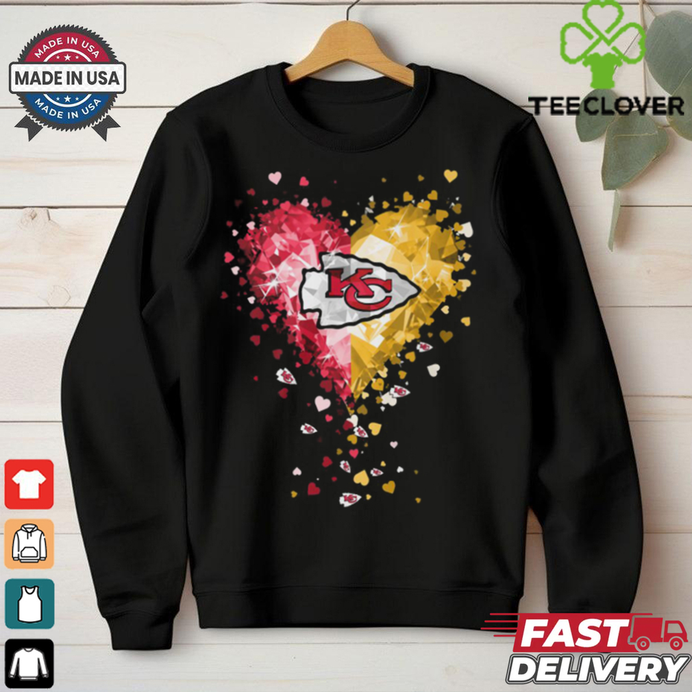 Kansas City Chiefs Crystal Heart Shirt Kansas City Chiefs Crystal Heart Shirt