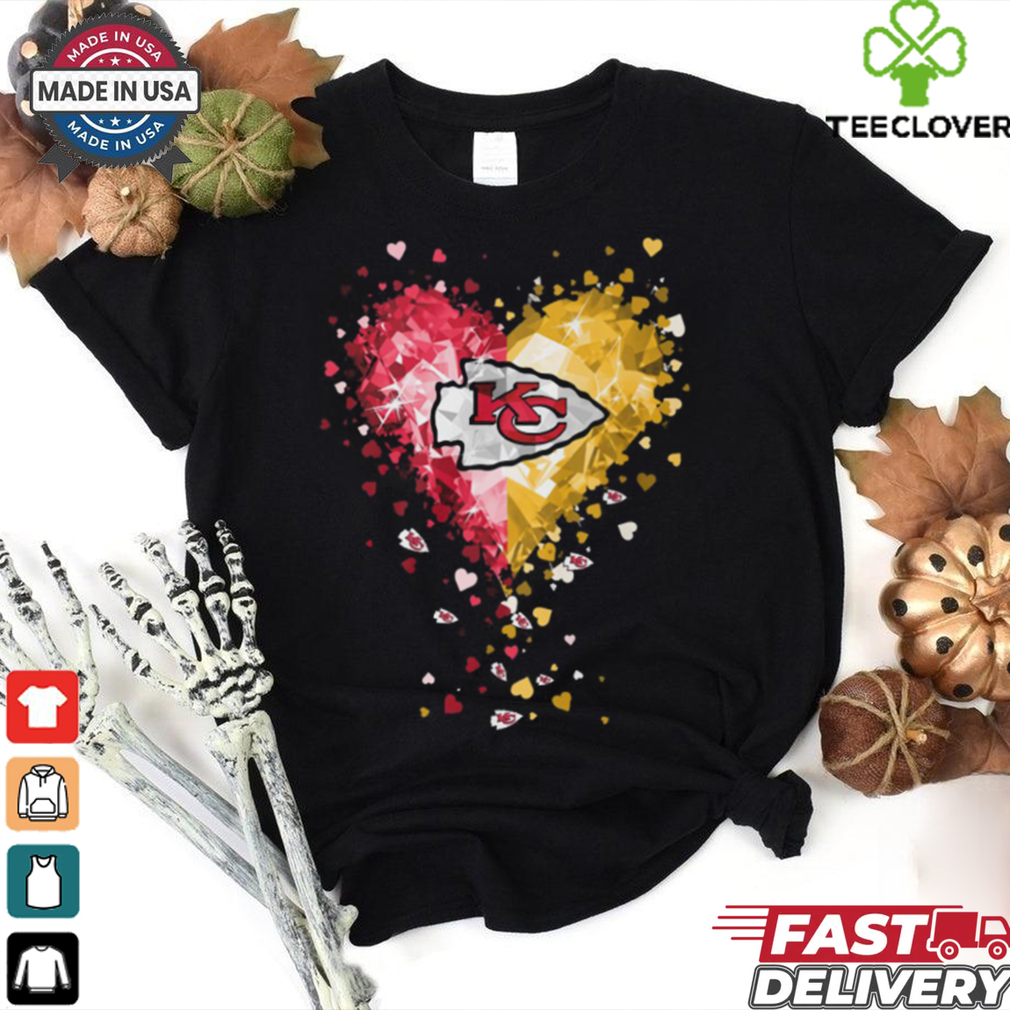 Kansas City Chiefs Crystal Heart Shirt Kansas City Chiefs Crystal Heart Shirt