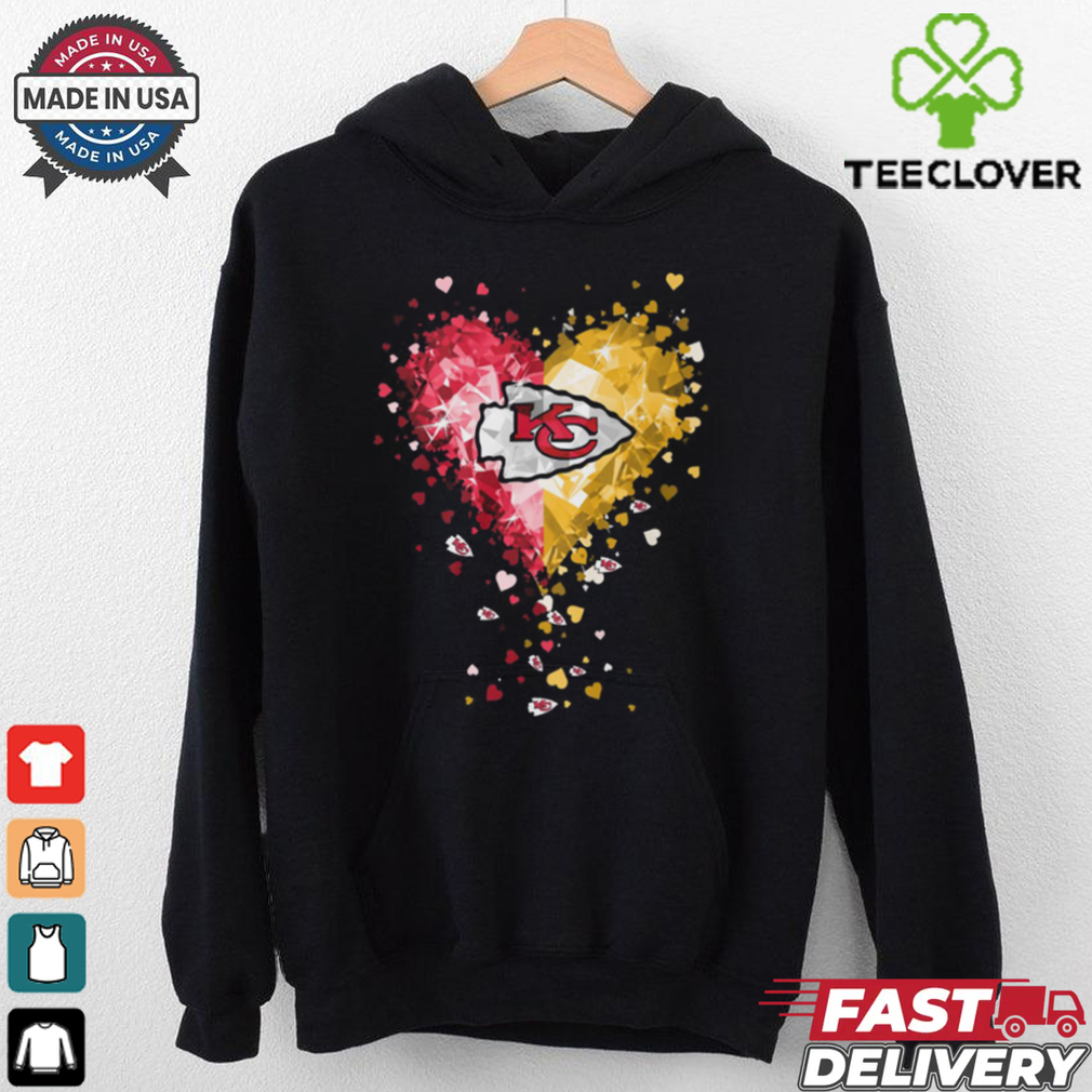 Kansas City Chiefs Crystal Heart Shirt Kansas City Chiefs Crystal Heart Shirt